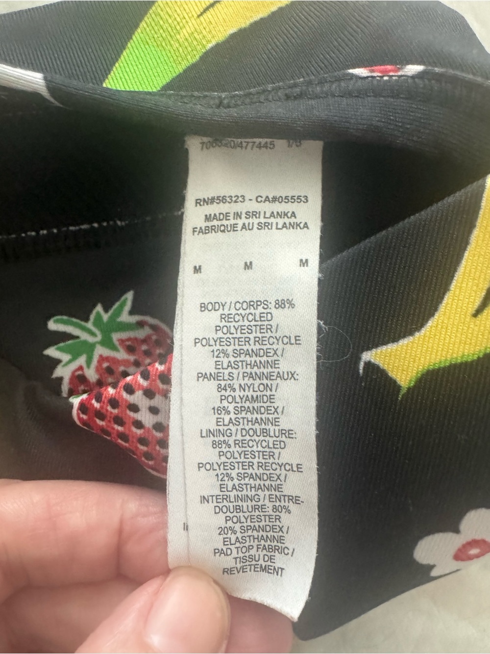 Nike Indy Dri-FIT Strawberry Banana Fruit Print Light Support Sports Bra, Med - Picture 3 of 3
